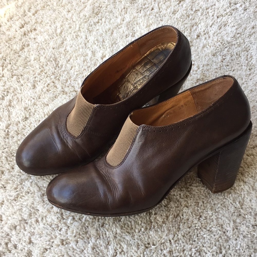 Dries Van Noten brown booties 39.5 or 8.5
